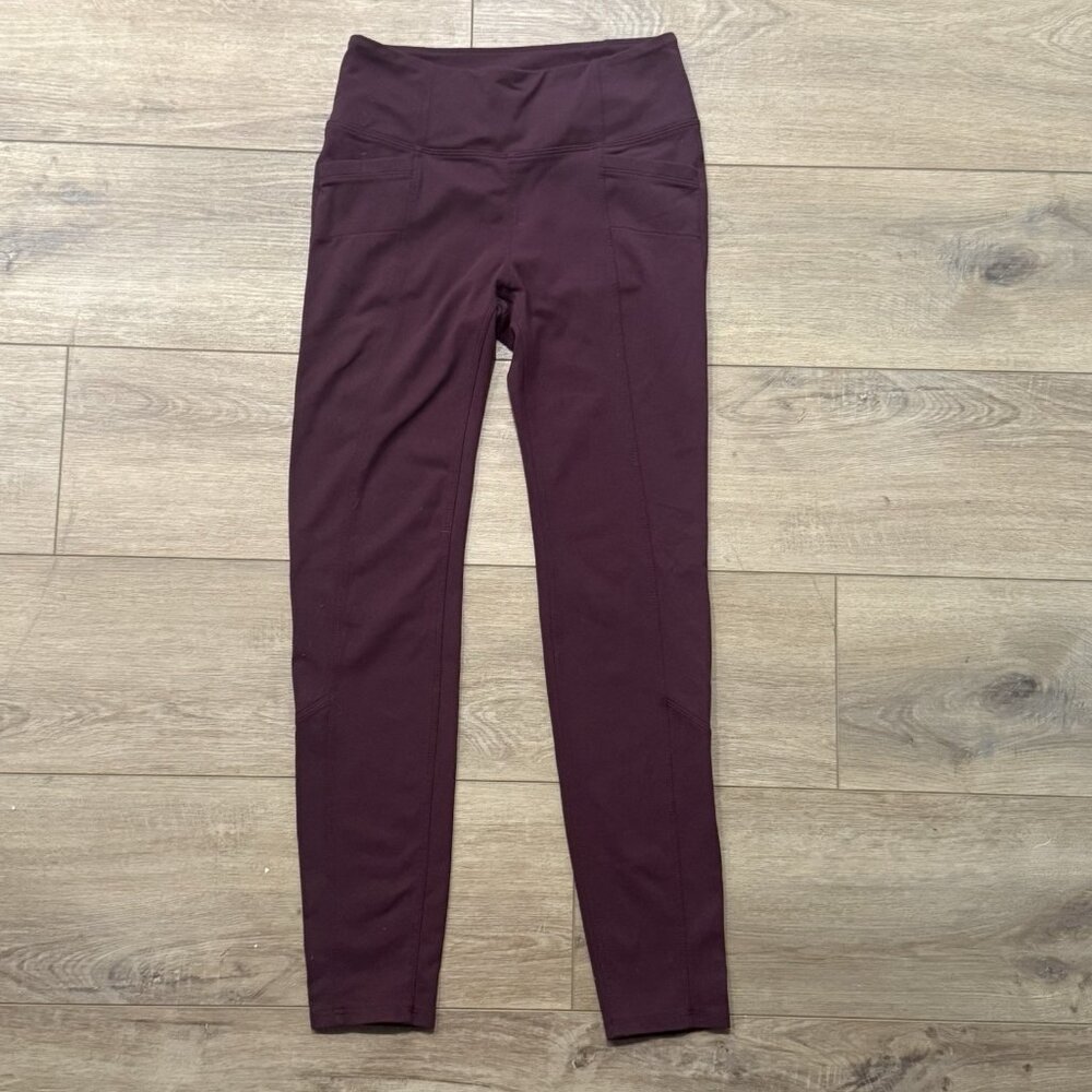 Athleta Leggings Womens Maroon Activewear Pants Small RN54023 Yoga Crossfit